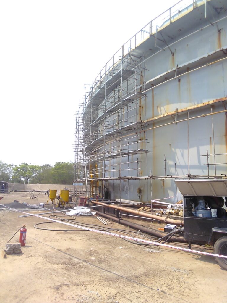 Sand Blasting of crude tanks GMTS Kkd